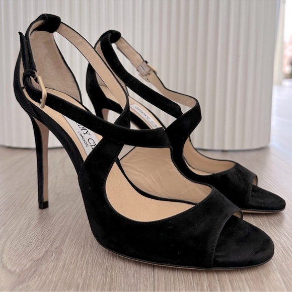 Jimmy Choo Emsy 85 black suede heels - Picture 2 of 12